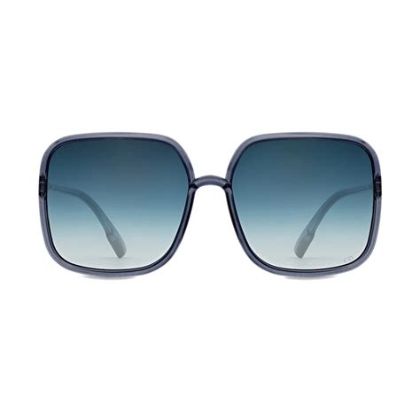 DiorSoStellaire1 Translucent Blue Square Sunglasses